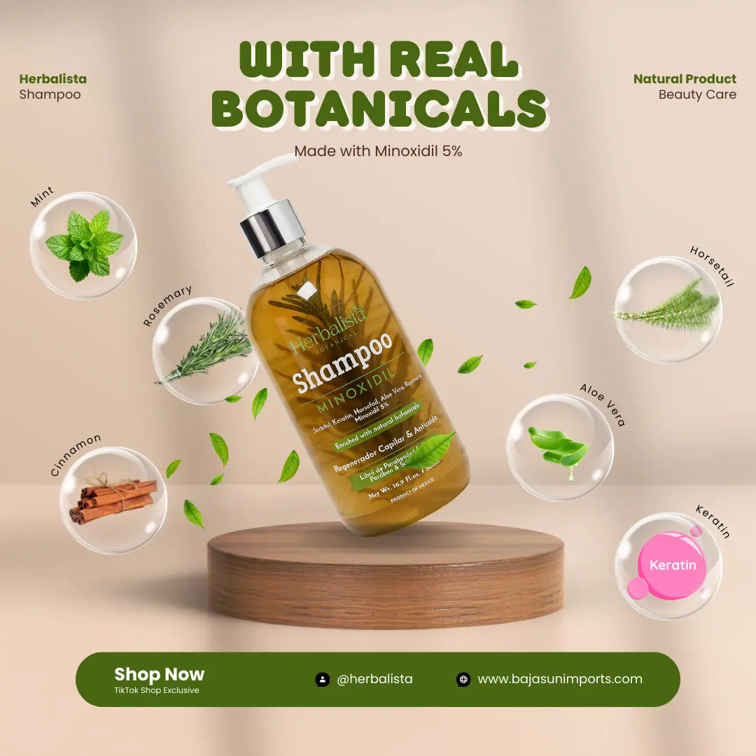 Herbalista Herbal Shampoo Minoxidil 500ml (16.9 fl oz)