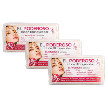 El Poderoso Goat Milk Facial Soap 100g 3 Pack