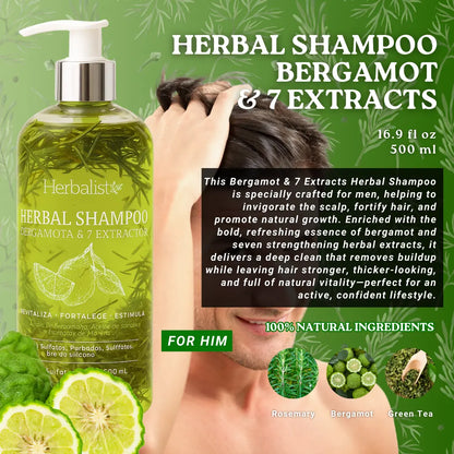 Herbalista Viral Bergamot Herbal Shampoo 500ml (16.9 fl oz)