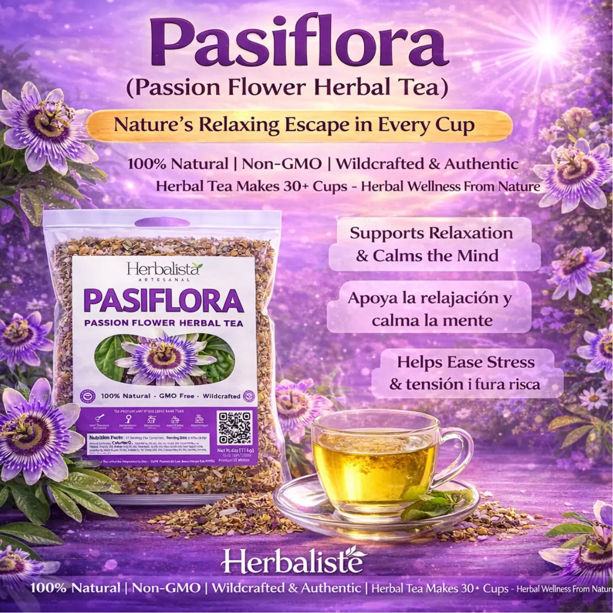 Passionflower Loose Leaf Herbal Tea 4 oz (113g)