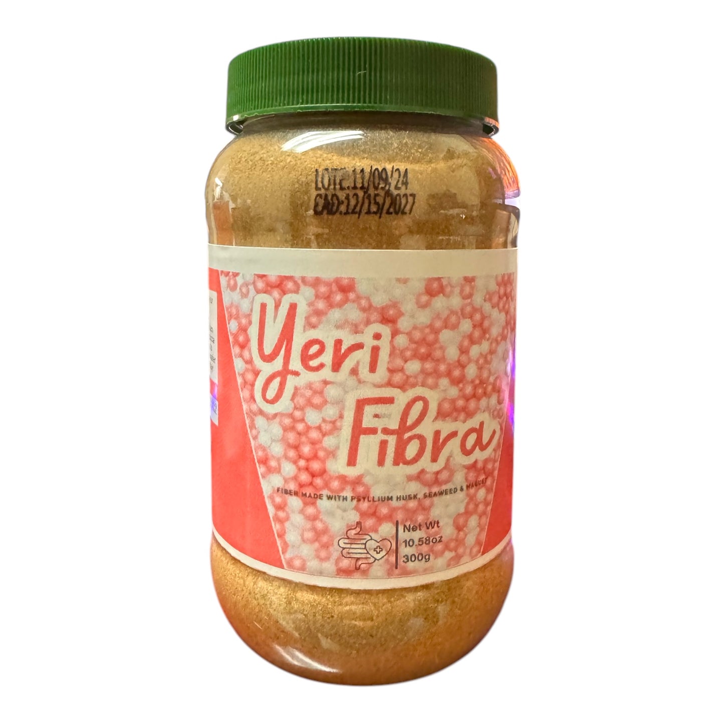 Yeri Fibra Bubble Gum Flavor Fiber Supplement, Wheat and Soy Protein, 300g Made in Mexico