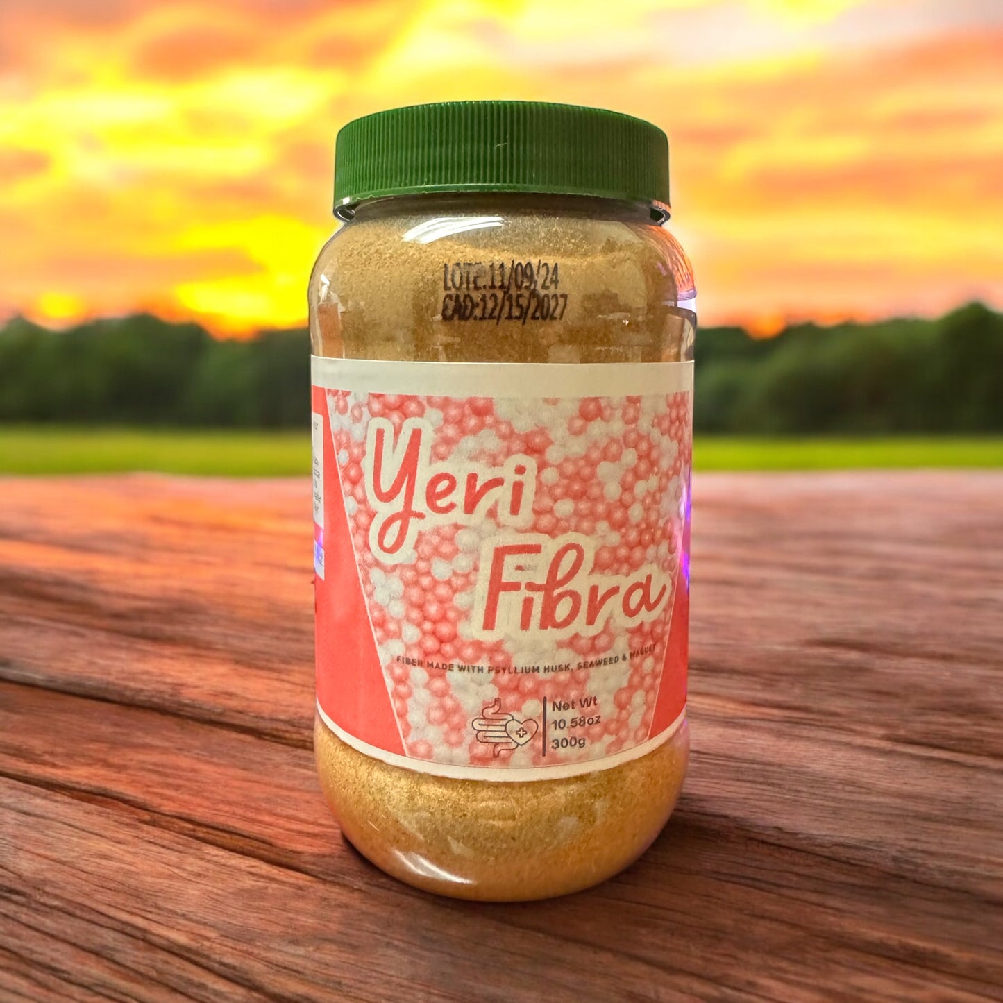 Yeri Fibra Bubble Gum Flavor Fiber Supplement, Wheat and Soy Protein, 300g Made in Mexico
