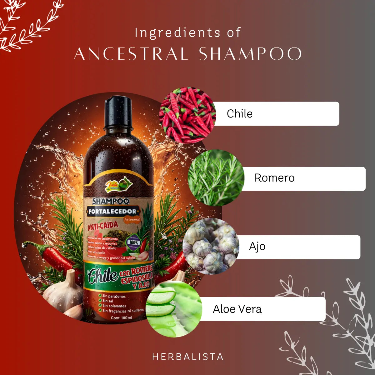 Chili Strengthening Shampoo with Rosemary & Garlic 1000ml