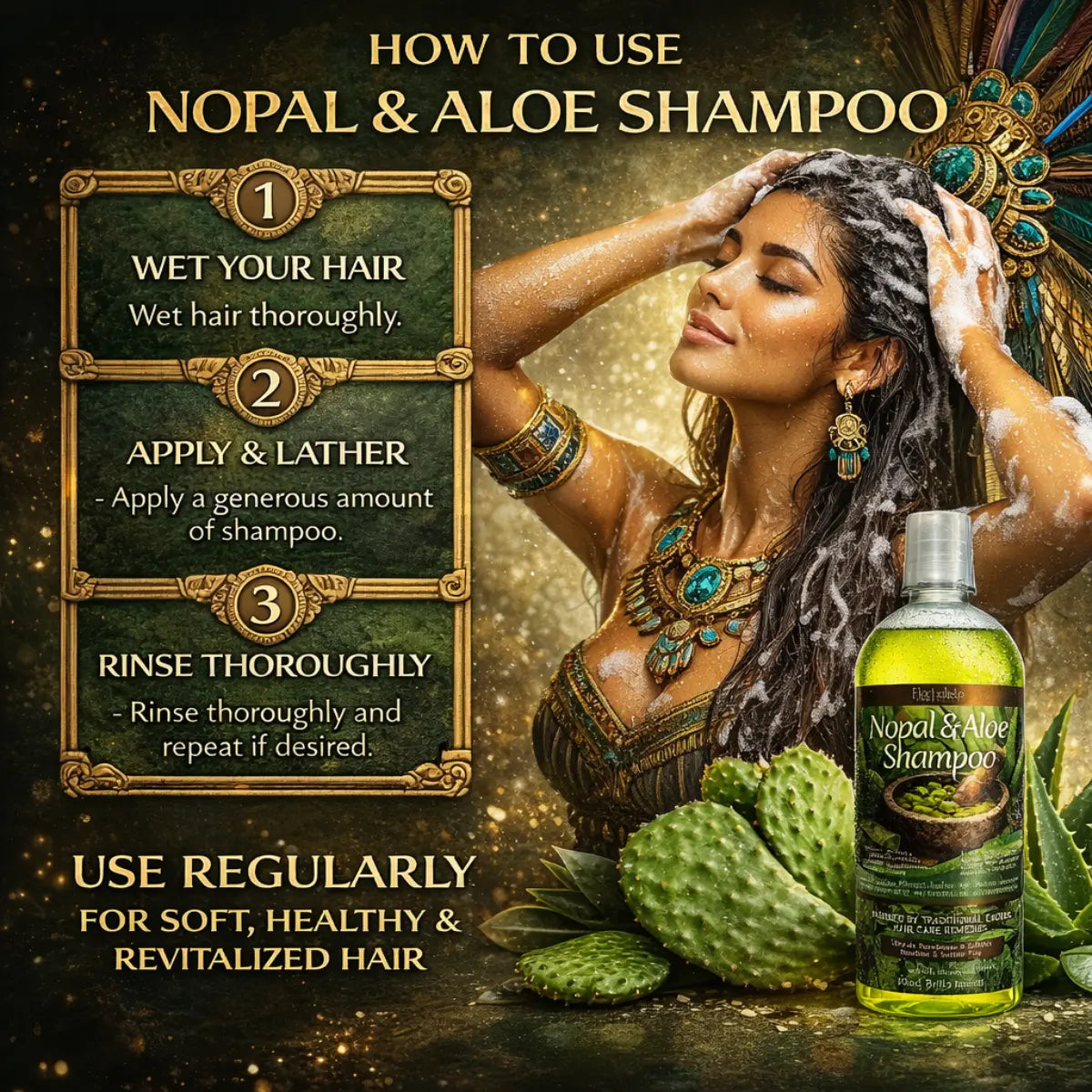 Nopal & Aloe Herbal Shampoo 33.9 Fl Oz (1L)