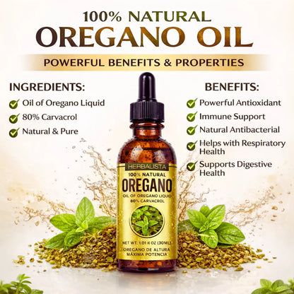Aceite de Orégano 30ml (1.01oz) – 80% Carvacrol