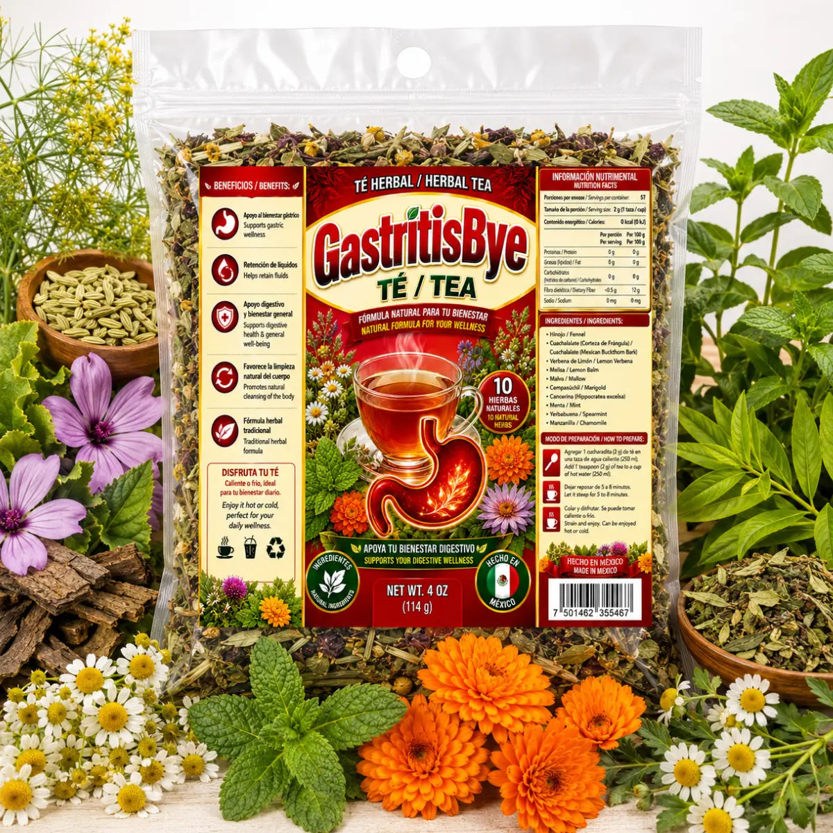 Gastritis BYE Herbal Compuesto Tea 4oz