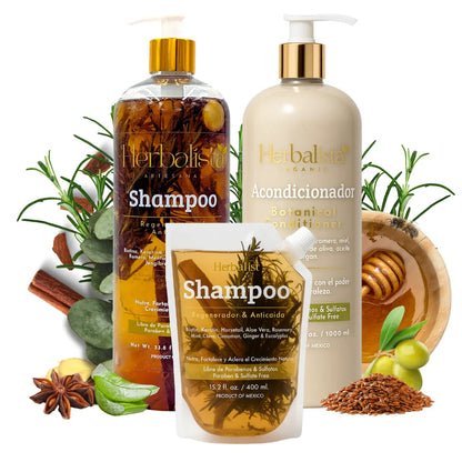 Herbalista 3-Pack Herbal Hair Shampoo + Conditioner 1000ml