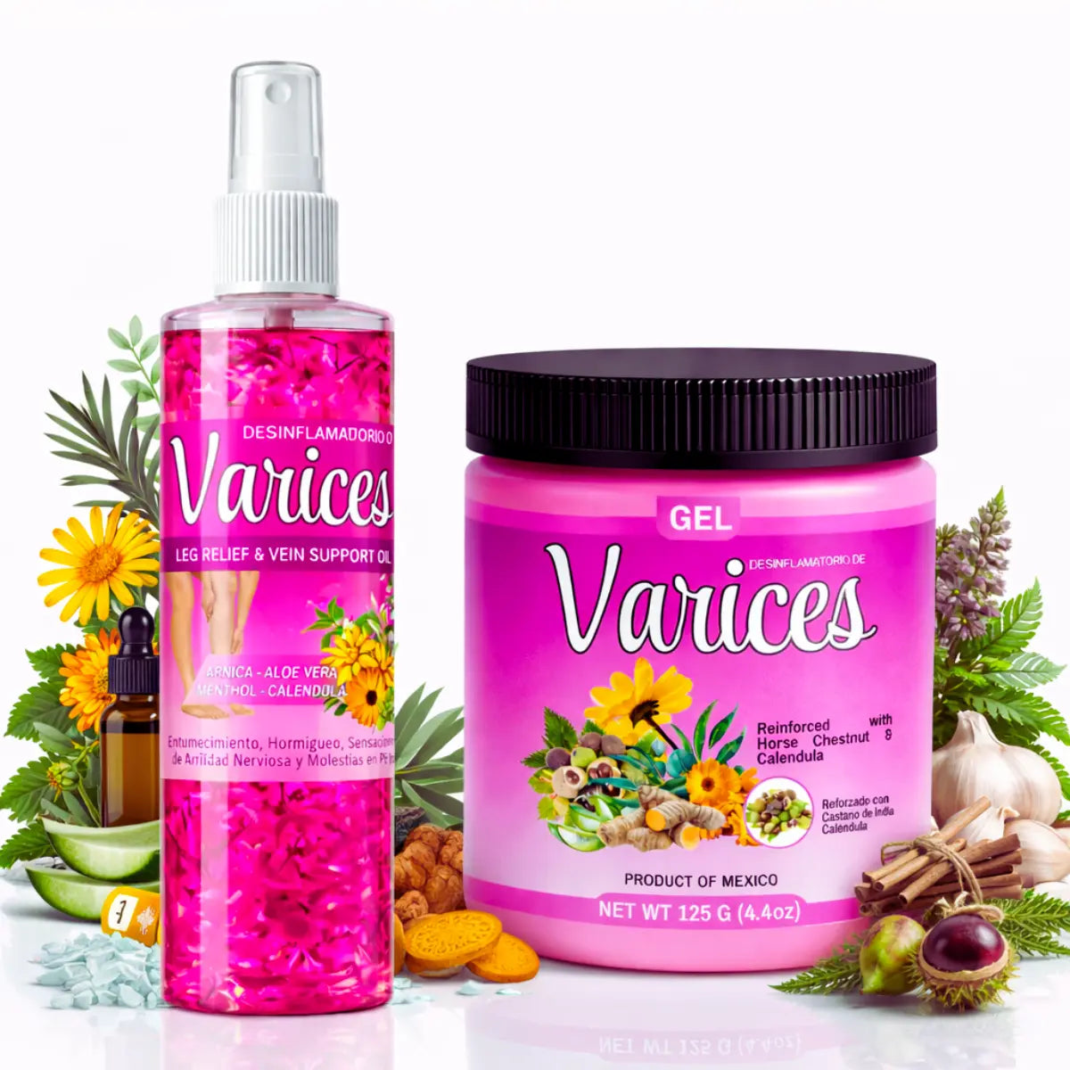 Varices Gel 125g & Body Oil 8oz Relief Bundle