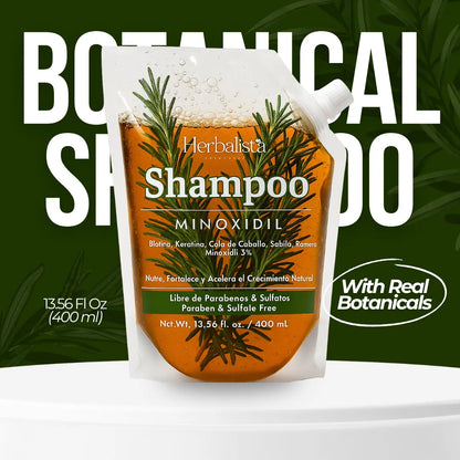 [Buy 1 Get 1 Free] Herbalista Herbal Shampoo + Minoxidil 400ml (13.5 fl oz)