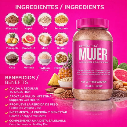 Herbalista MUJER Daily Fiber Powder 300g (10.58oz)