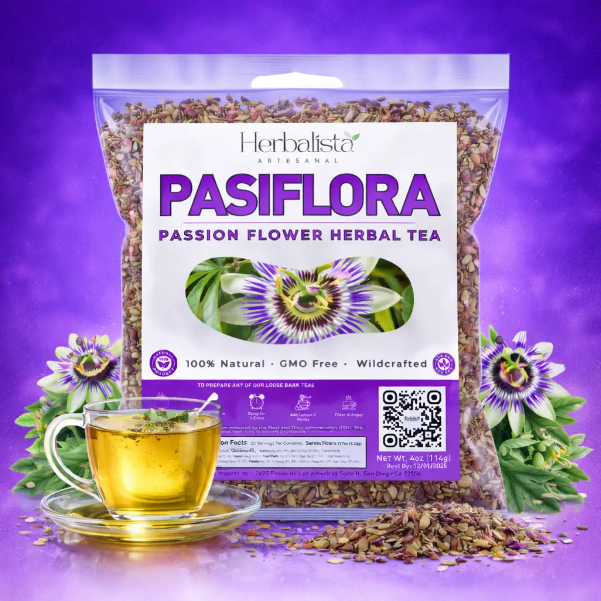 Passionflower Loose Leaf Herbal Tea 4 oz (113g)
