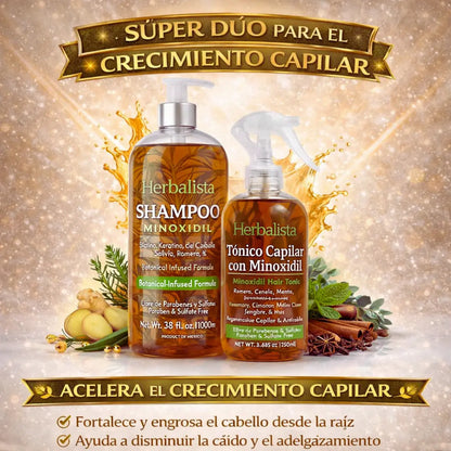 Herbal Minoxidil Hair Care Bundle – Shampoo & Tonic 250ml