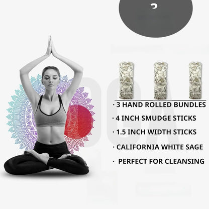 Yerbero White Sage Smudge Sticks 4 Inch 3-Pack