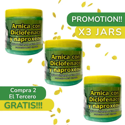 New 3-Pack Arnica Pomada Muscular Massage Balm 125g