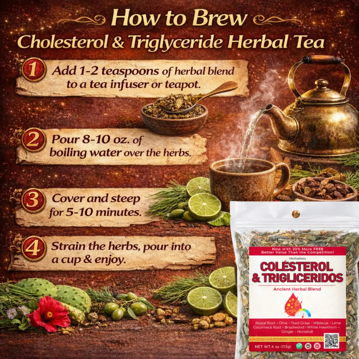 Herbalista Colesterol Herbal Compound Tea 5oz (141g)