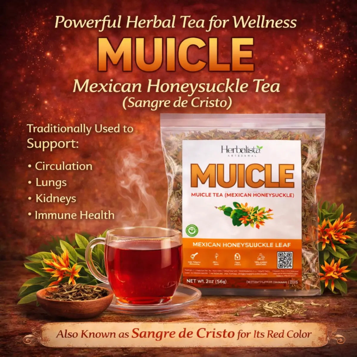 Herbalista Muicle Herbal Tea 4oz Each (3 Bag Bundle)