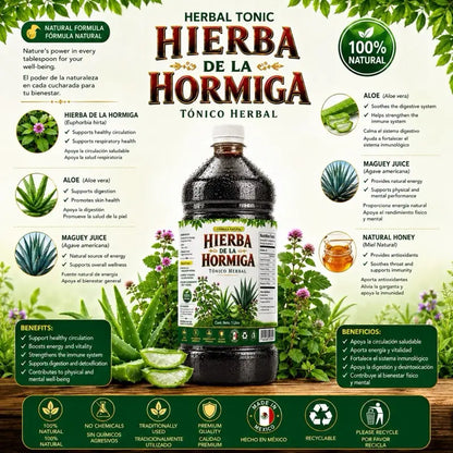 Hierba de la Hormiga Herbal Tonic 33 fl oz (1 L)