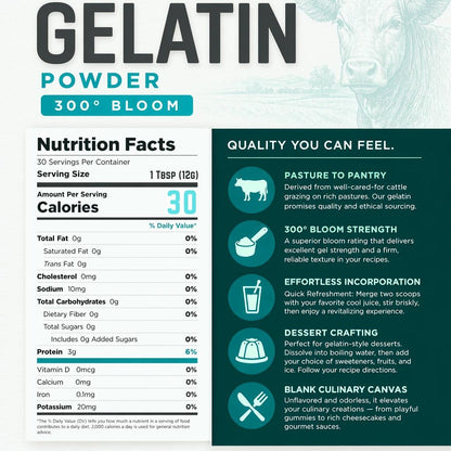 Yerbero Unflavored Beef Gelatin Powder 8oz (226g)