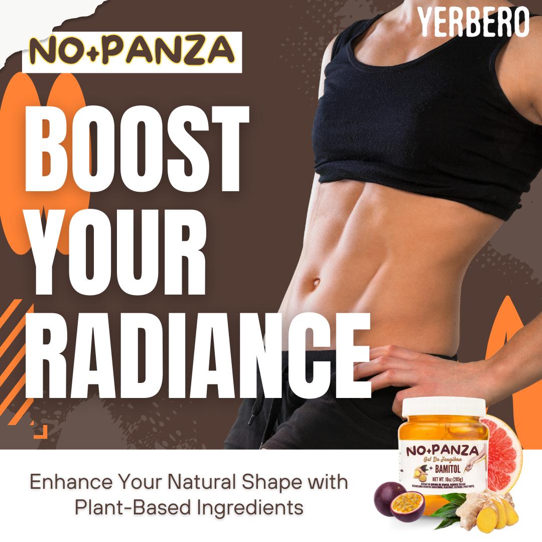 Viral Gel Reforzado de Jengibre No+Panza - NO+PANZA Ginger Gel + Bamitol, 8.8 Ounce (Pack of 1) - Grapefruit, Aloe, Passionfruit - Para Fajas & Workout