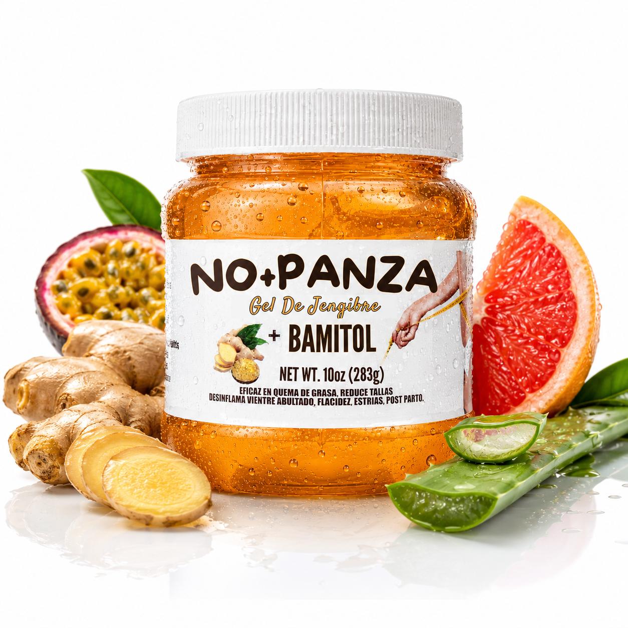 Reforzado Gel de Jengibre No+Panza Massage - NO+PANZA Ginger Gel + Bamitol, 8.8 Ounce (Pack of 1)
