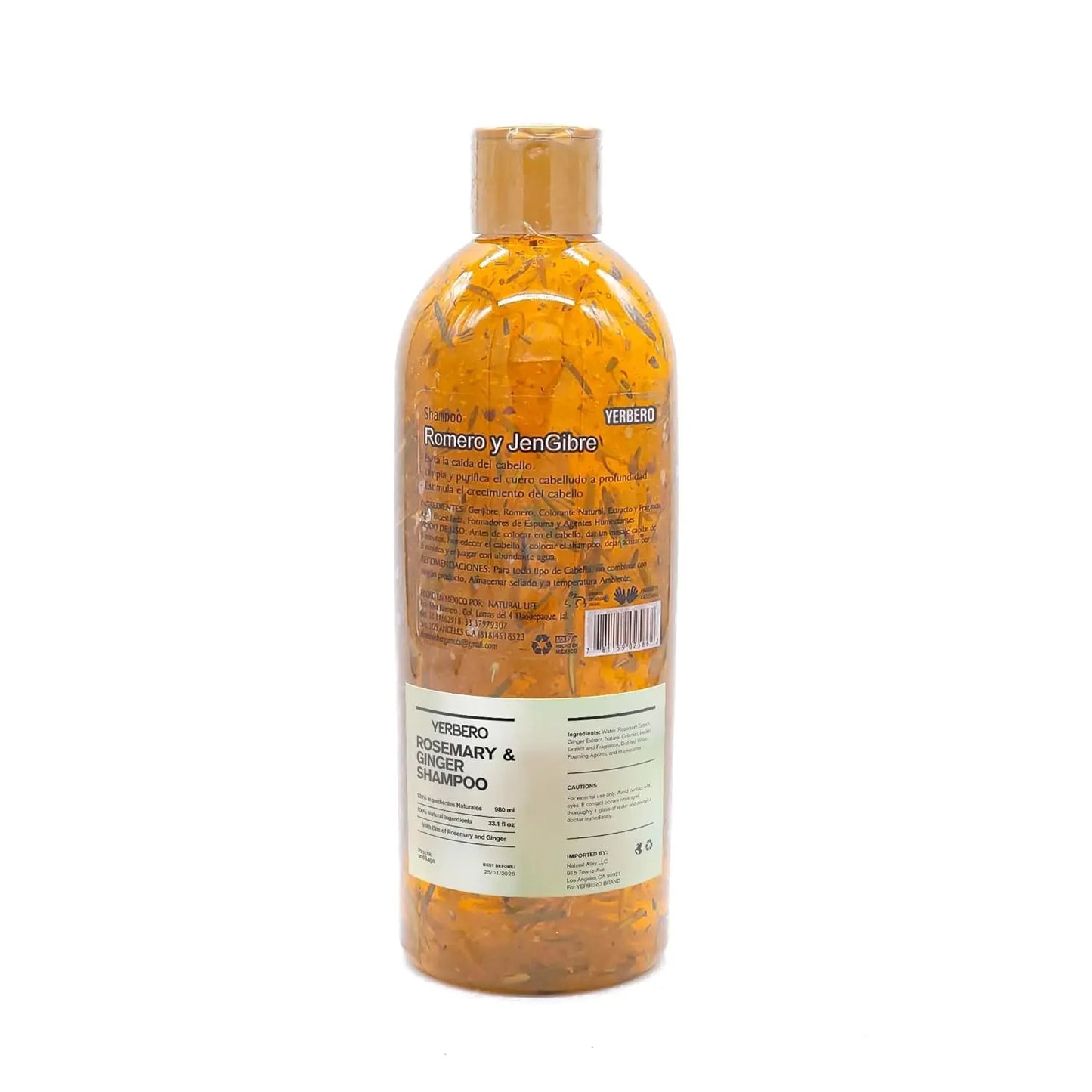 Yerbero Ginger + Rosemary All Natural Shampoo 980ml (33.1 Fl Oz)
