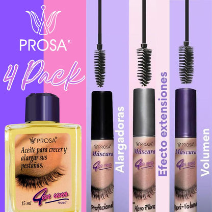 Prosa Mascara + Oil Set of 4 Piece Bundle Set