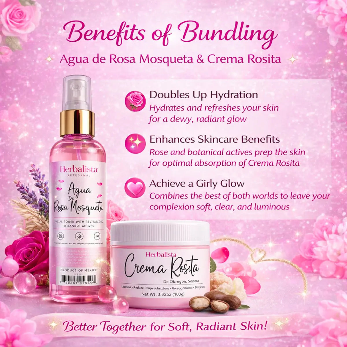 Herbalista Crema Rosita Glow Bundle & Rosehip Water