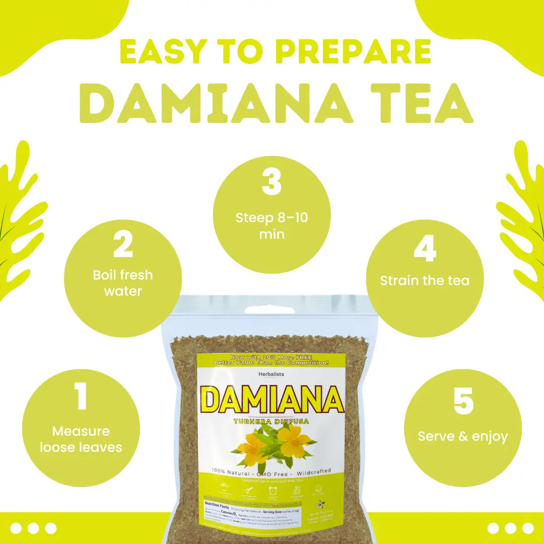 Damiana Té (Mexican Damiana) Loose Leaf Tea 5oz