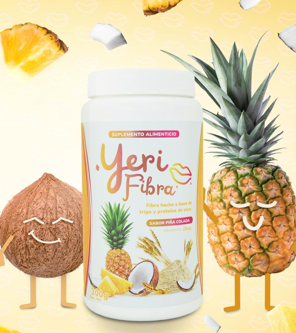 Viral Fibra on TikTok - Yeri Fibra Piña Colada | Frutos Rojos | Orange Flavors -  Fiber Supplement, Wheat and Soy Protein, 300g (10.5oz) Made in Mexico