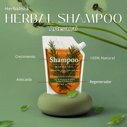 [Buy 1 Get 1 Free] Herbalista Herbal Shampoo + Minoxidil 400ml (13.5 fl oz)