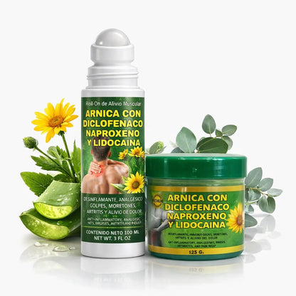 Arnica Lido Extra Strength Gel (125g) & Roll-On Duo (3.5oz)