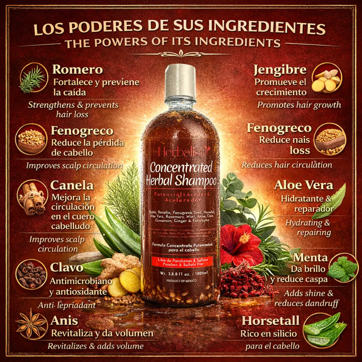 Herbalista Concentrated Herbal Shampoo 1000ml (33.8 fl oz)
