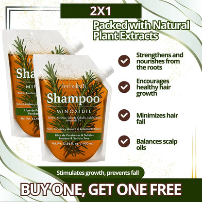 [Buy 1 Get 1 Free] Herbalista Herbal Shampoo + Minoxidil 400ml (13.5 fl oz)