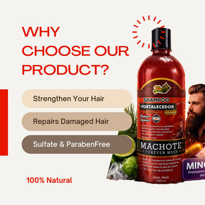MACHOTE Hair & Beard Shampoo 1 Pack 33.9 fl oz (1L)
