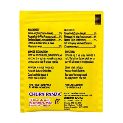 Te Chupa Panza Ginger & Pineapple Tea Bags (30 Tea Bags, 0.10 oz Each)