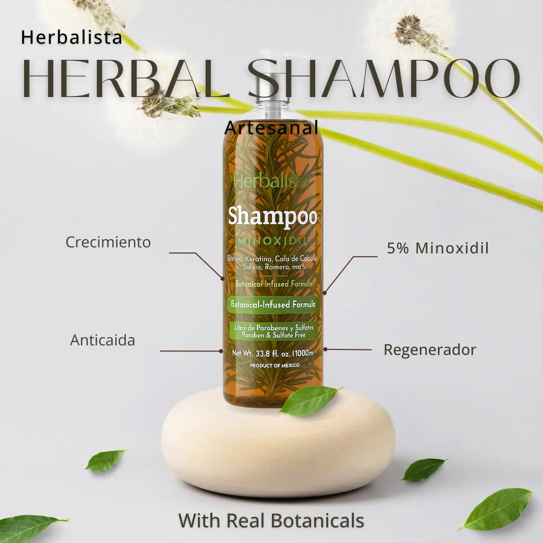 Herbalista Viral New Herbal Shampoo Minoxidil 1000ml (33.8 fl oz)