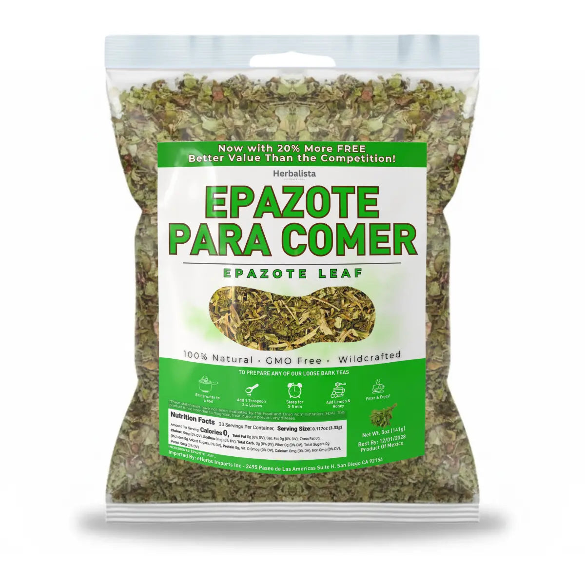 Herbalista Epazote Loose Leaf Herbal Tea 5oz (141g)