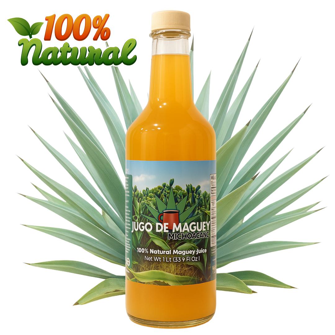 Herbalista Tarasco Maguey Juice - Jugo De Maguey Tarasco Extract 33.3 Fl oz (1 Liter) | All Natural, 100% Juice | Jugo de Maguey de Michoacan, Sabor Natural. (33.3 Fl Oz, Natural)