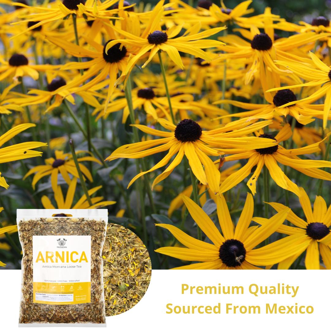 Herbalista - Arnica Montana Leaf Tea - Petalos de Arnica - Wildcrafted Arnica Herbal Tea | Té de Árnica Natural Silvestre | Natural Premium Quality Herb
