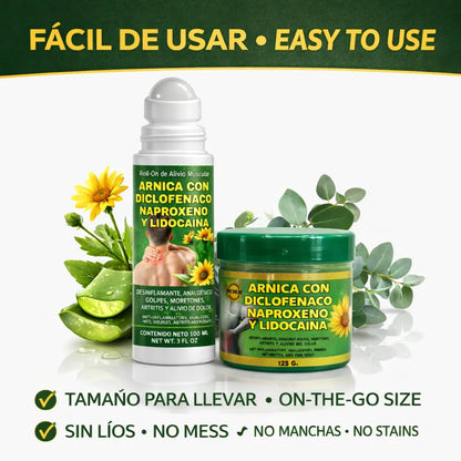 Arnica Lido Extra Strength Gel (125g) & Roll-On Duo (3.5oz)