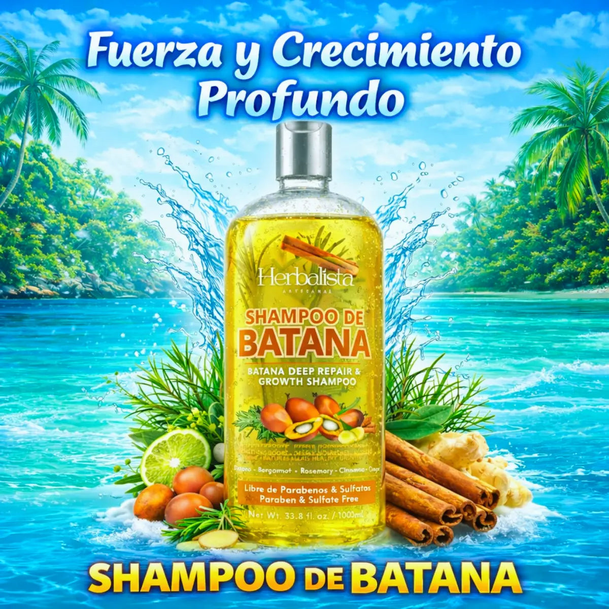 Herbalista Batana Shampoo 33.8 fl oz (1 Liter)