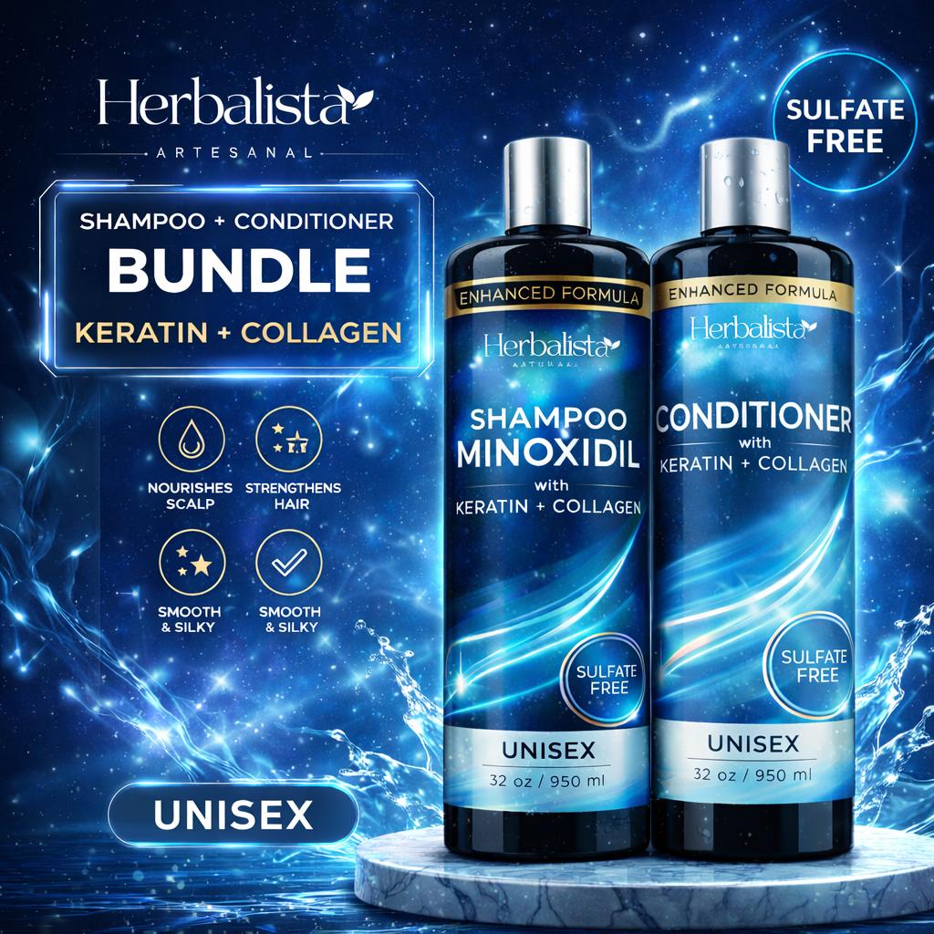Herbalista Keratin & Collagen Conditioner 32oz (950ML), Alcohol-Free, Oil-Free Hair Conditioner, Volumizing & Moisturizing Formula for Softer Fuller Looking Hair, Unisex Haircare