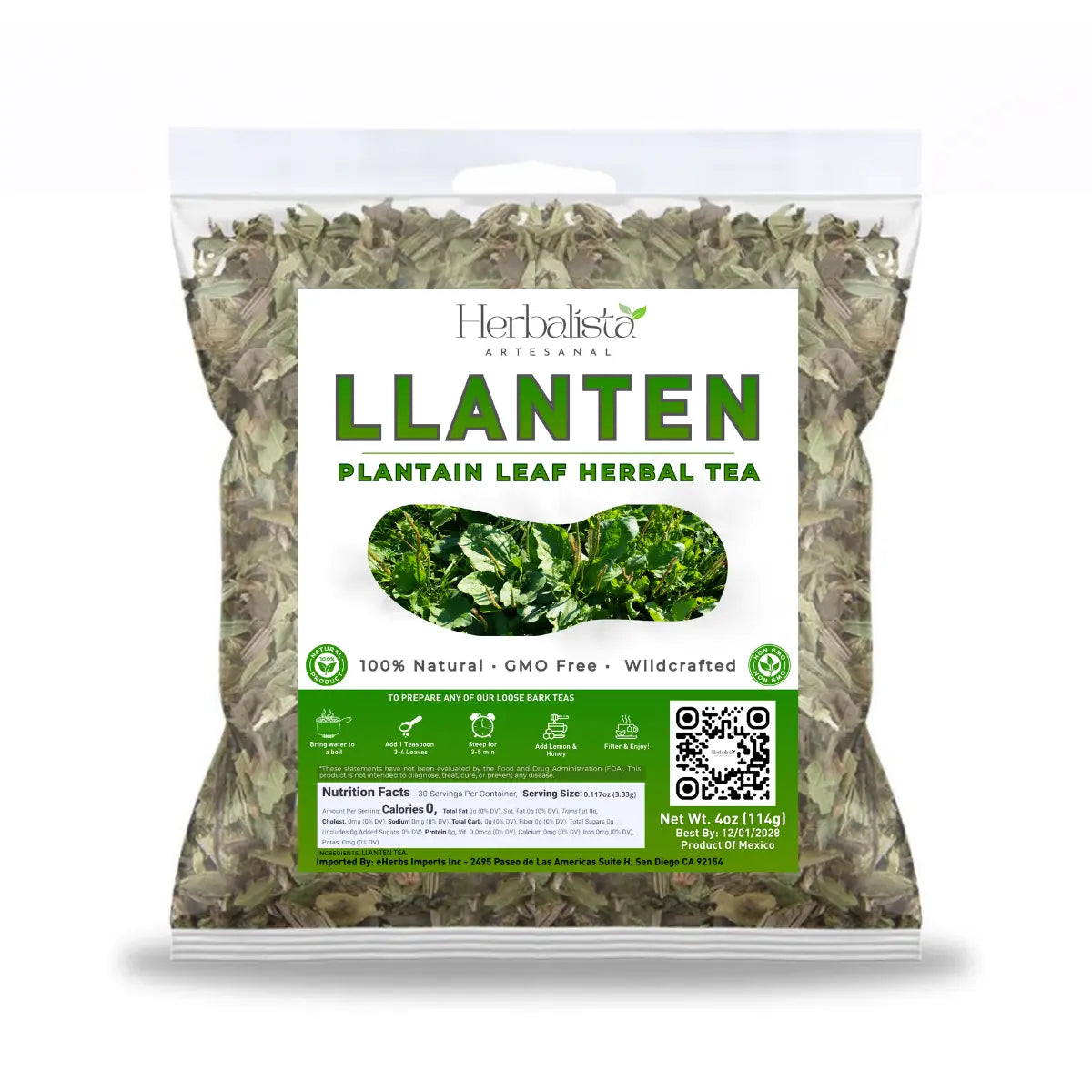 Herbalista Llanten Herbal Tea 4 oz (113g)